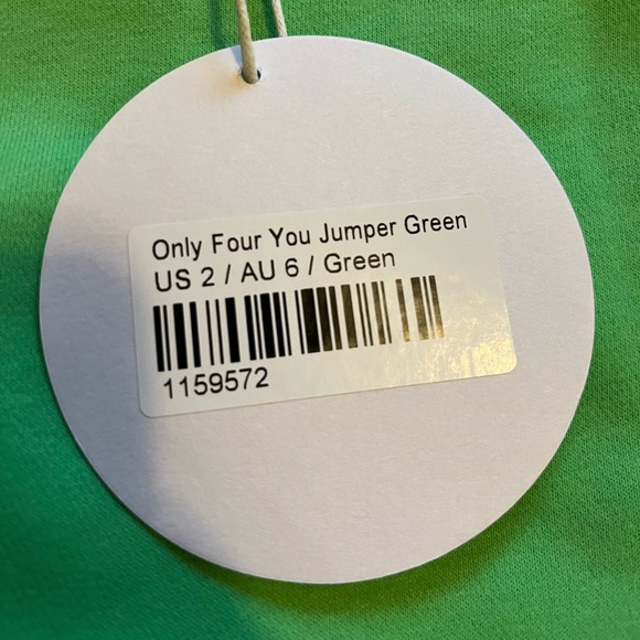 Princess Polly Only Four You 444 Angel Number Green Sweatshirt Jumper Size 2 NWT - Picture 9 of 11